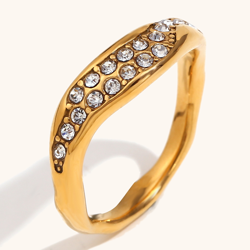 Diamond irregular ring-gold No. 6