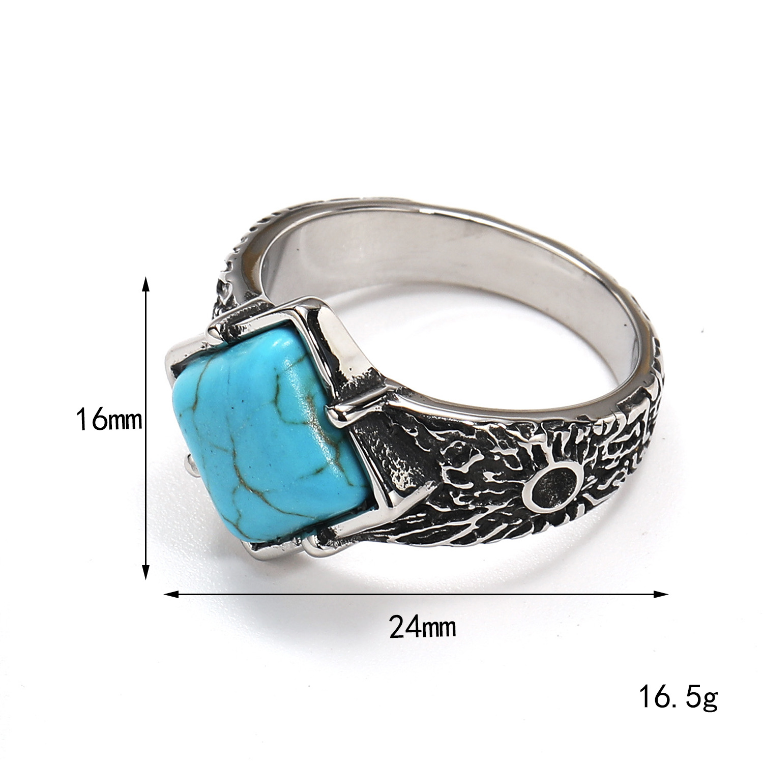 Steel blue turquoise US Size #7