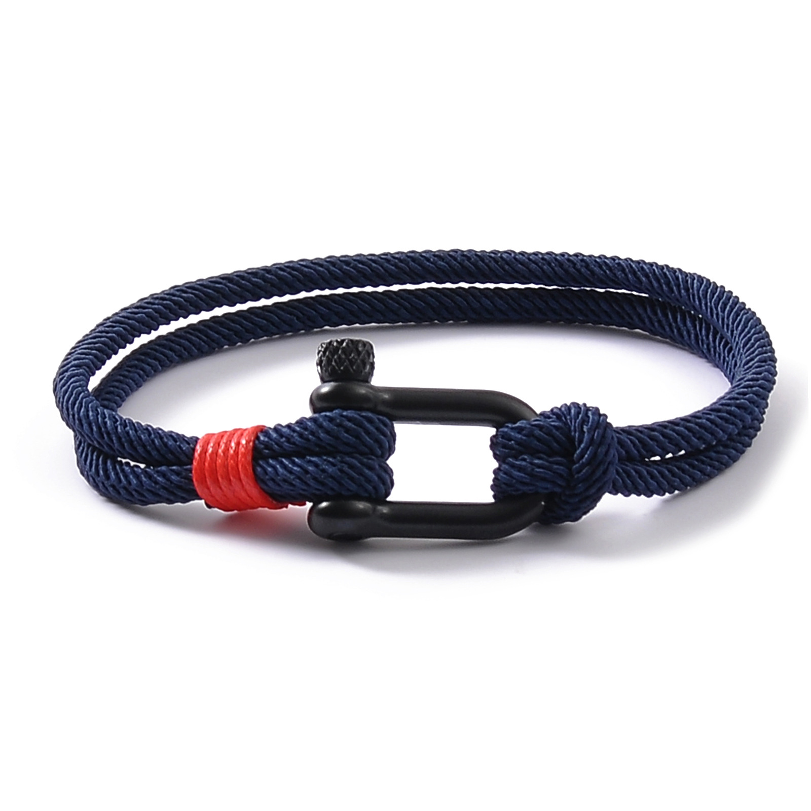 2:Navy blue rope black buckle