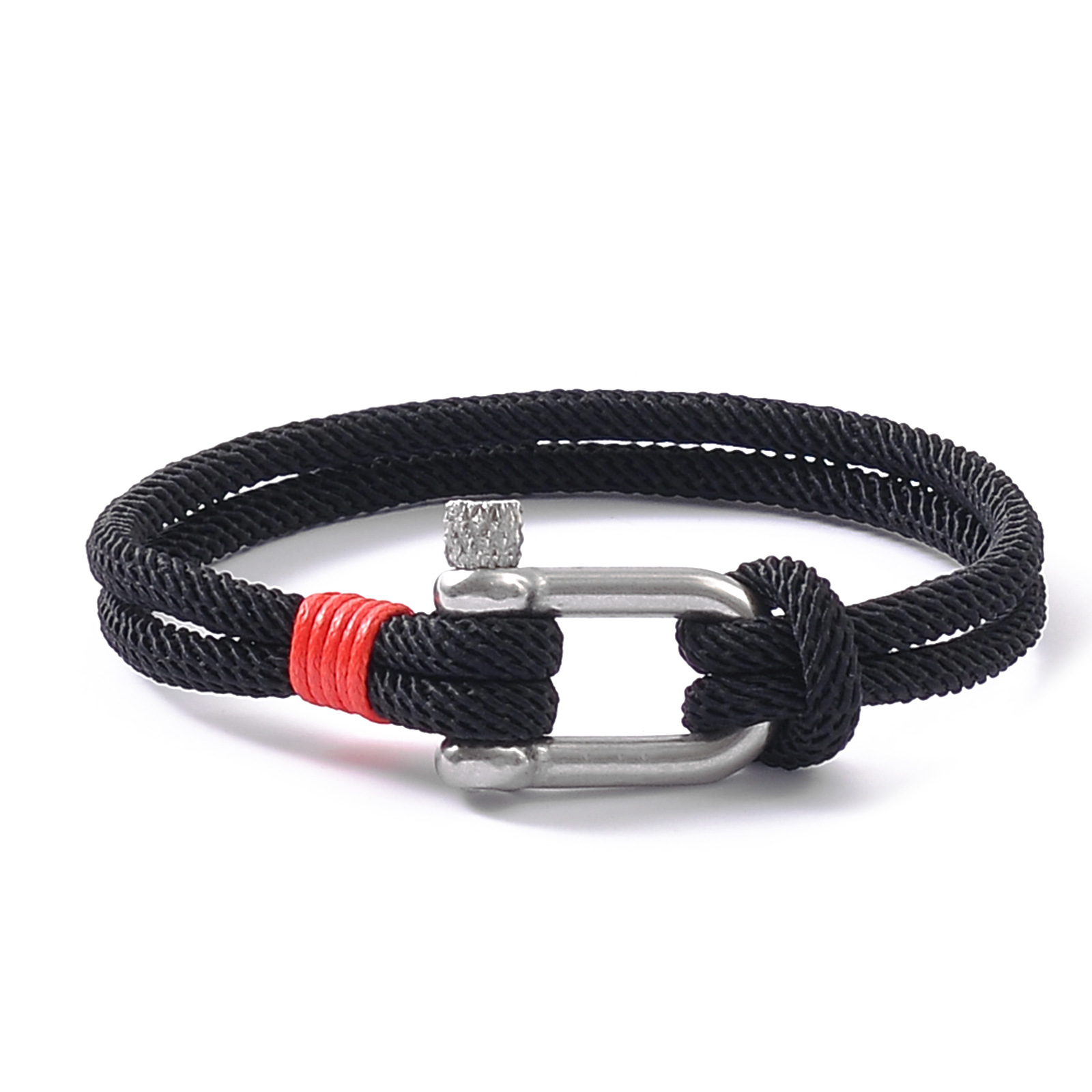 5:Black rope steel buckle