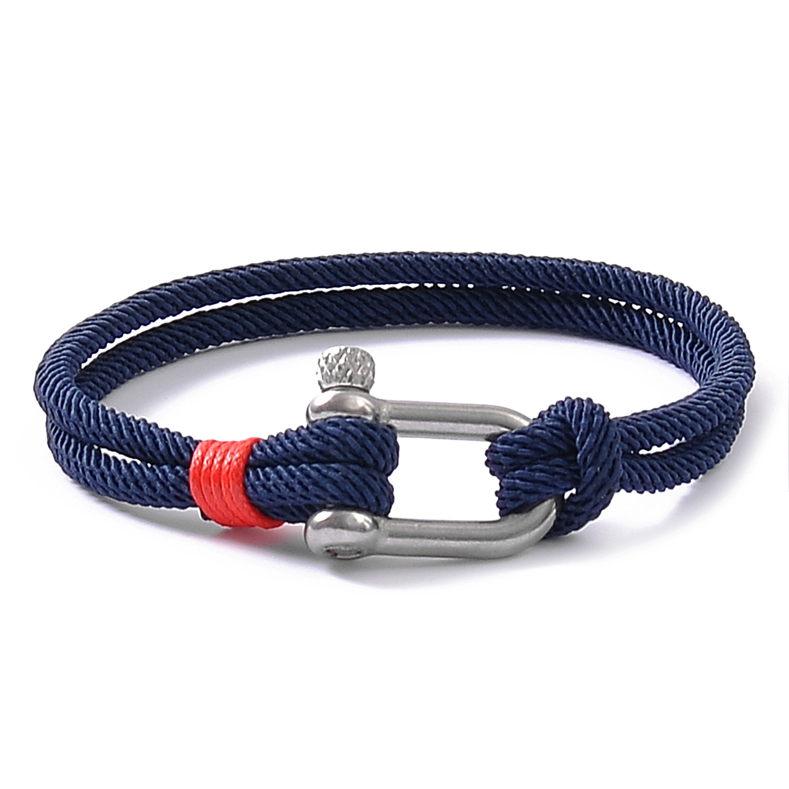 6:Navy blue rope steel buckle