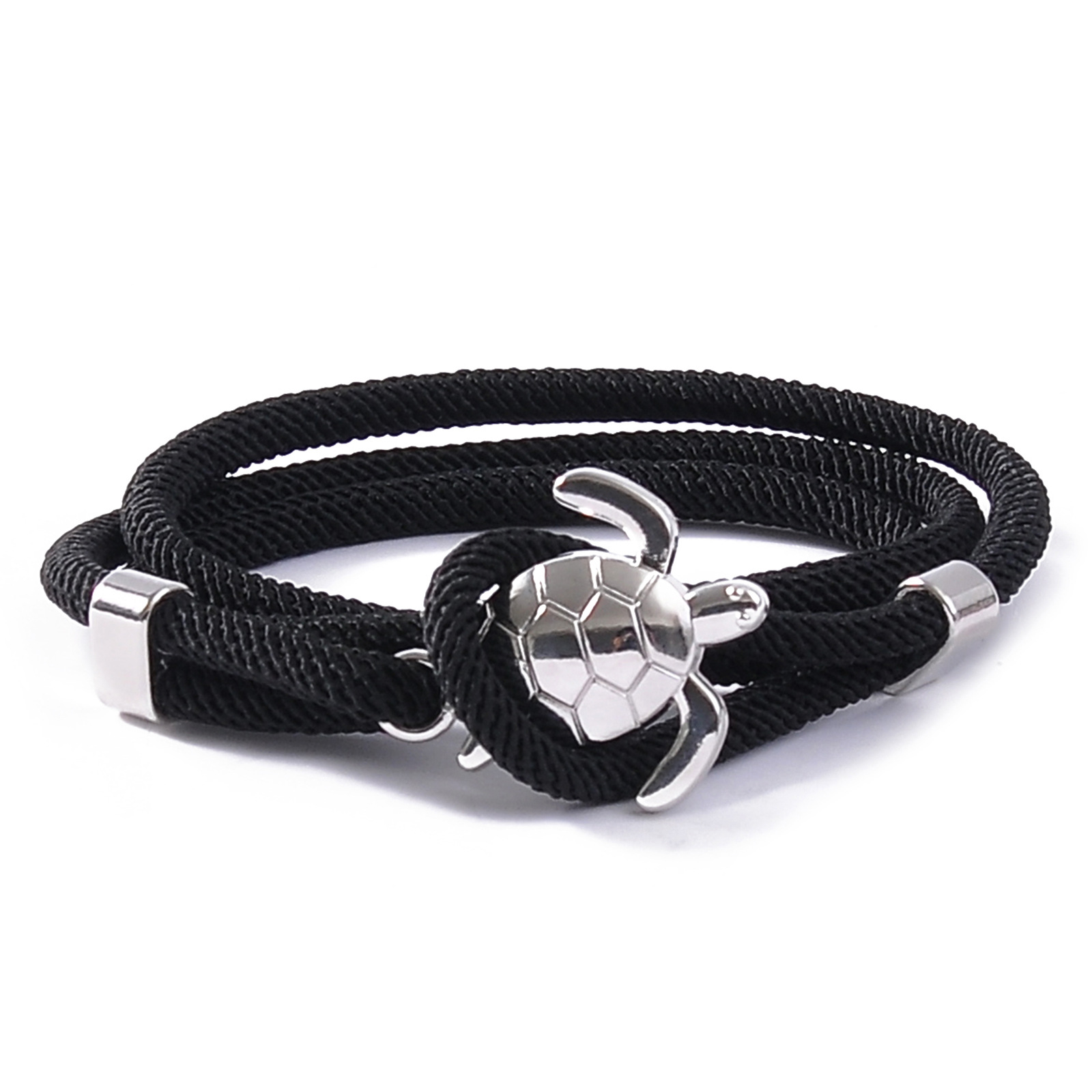 1:Black rope silver turtle