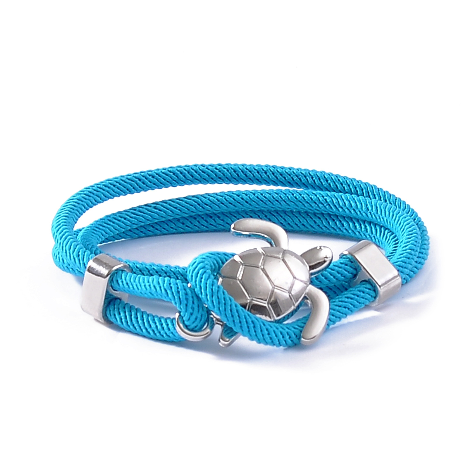 4:Lake blue rope silver turtle