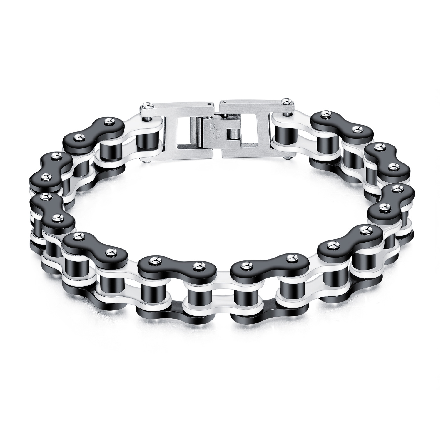 1029- Steel bracelet black to white