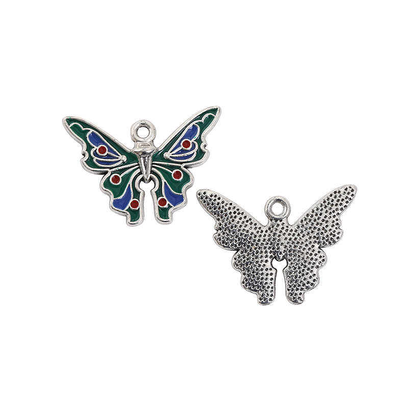 1:Blue green red butterfly 24×17.5mm1.6g