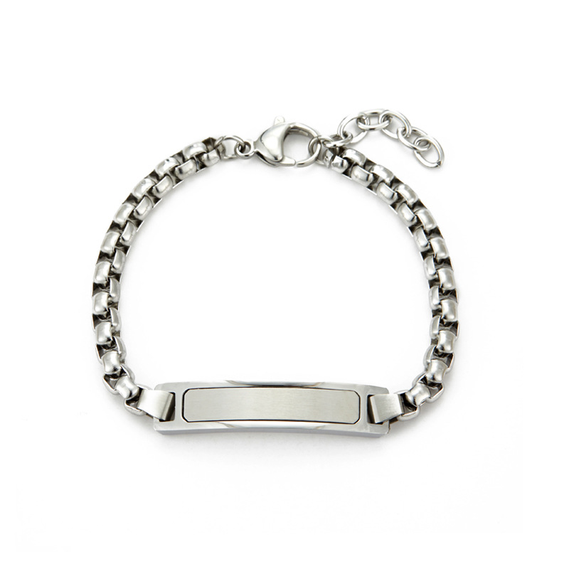 3:Curved Square Pearl Bracelet-silver