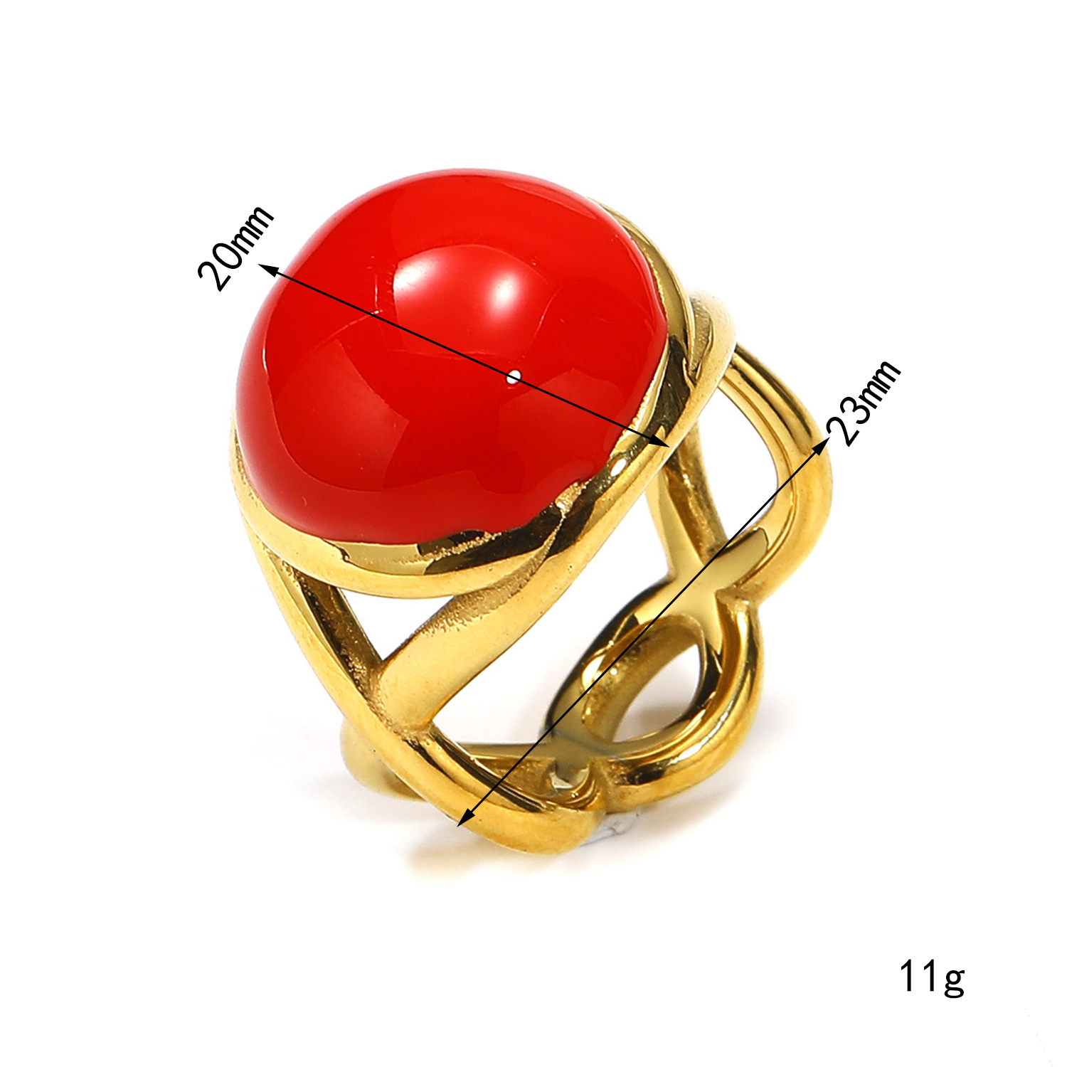 Golden red Enamel US Size #6