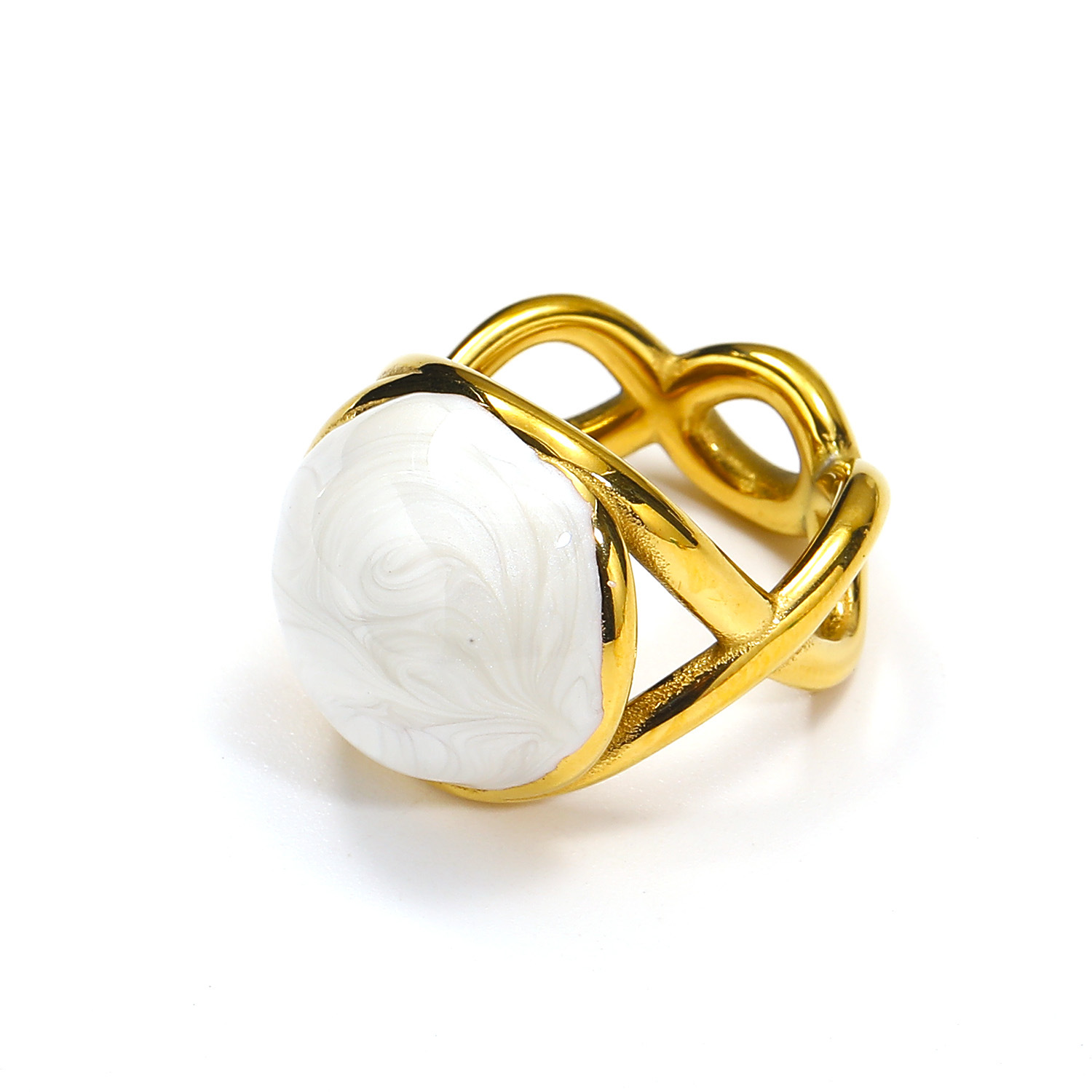 Golden white Enamel US Size #6