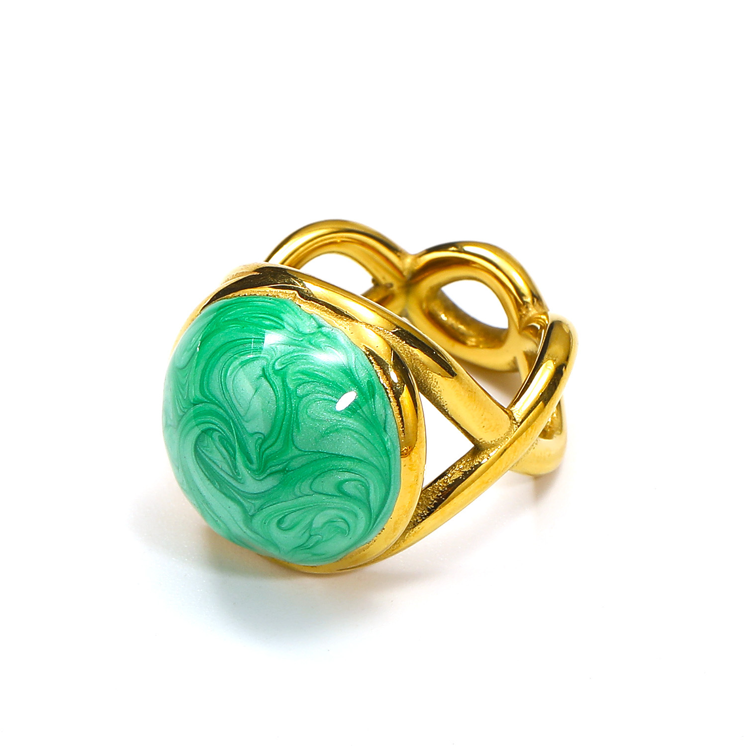 Golden green Enamel US Size #6