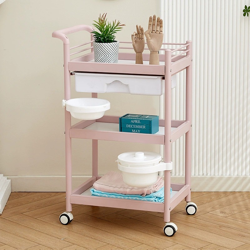 Pink with drawer. Bucket. Basin