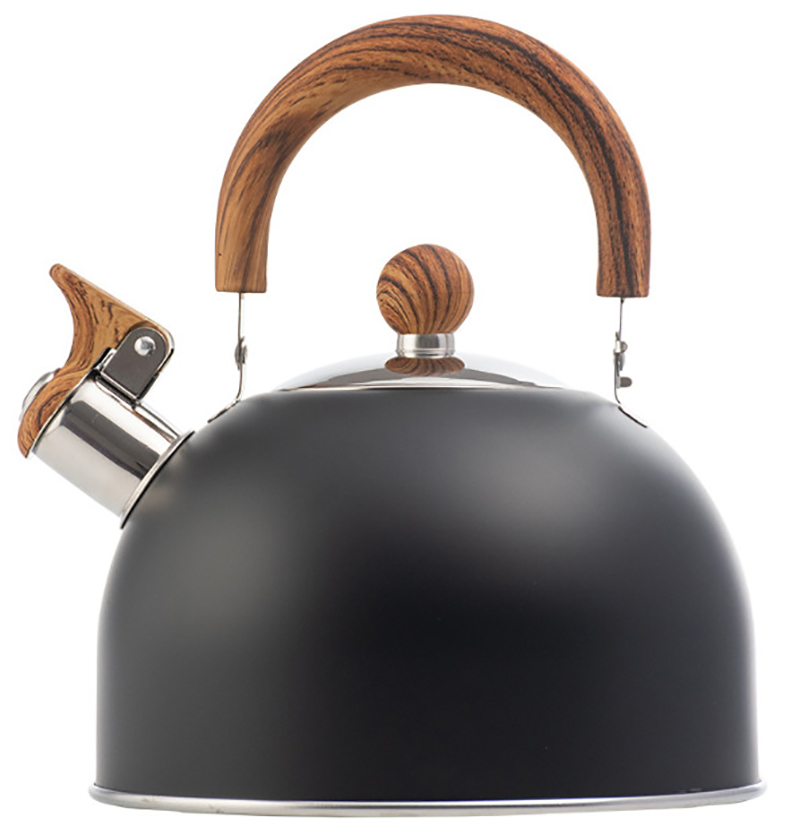 2.5 liter black stainless steel whistle kettle