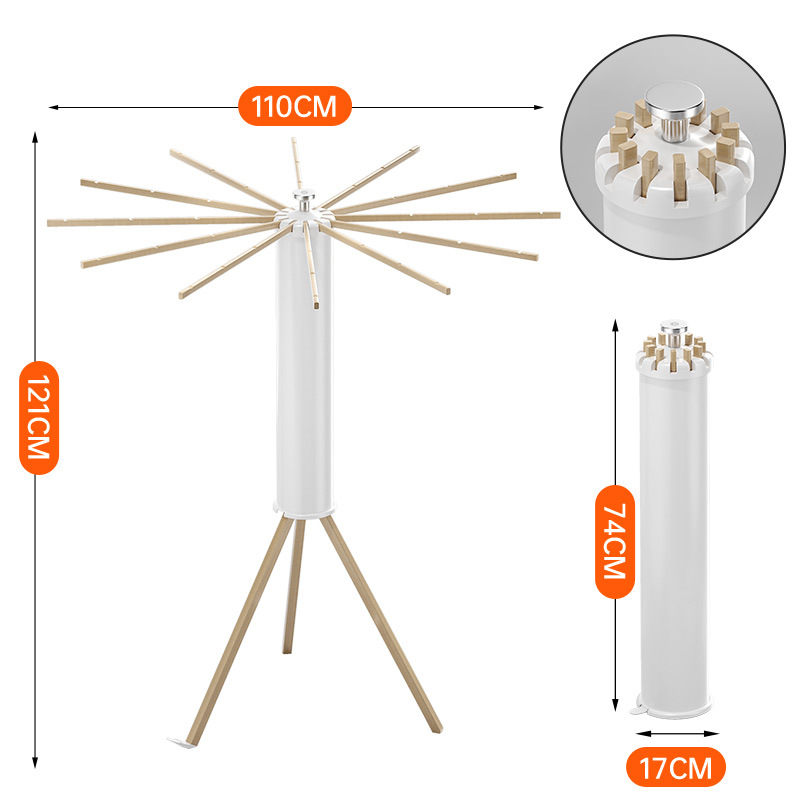 Conventional octopus wood foot wooden pole 16 pole white