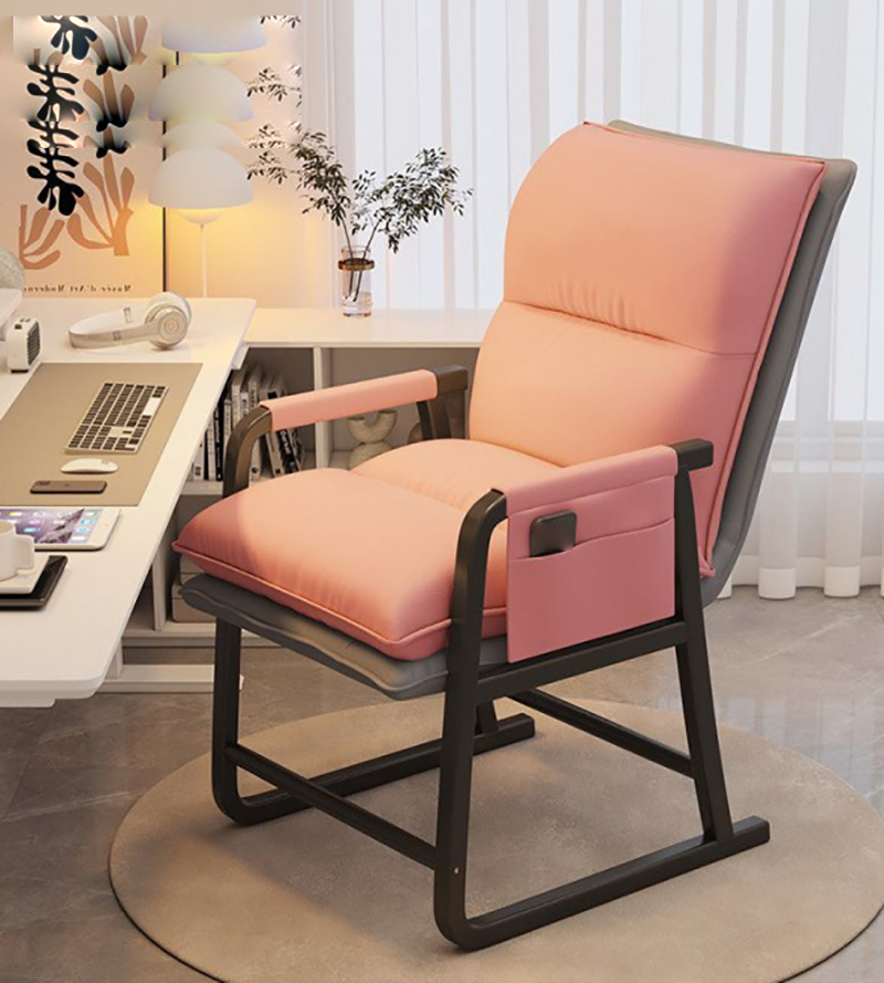 Black Legs Cherry Pink Single Chair