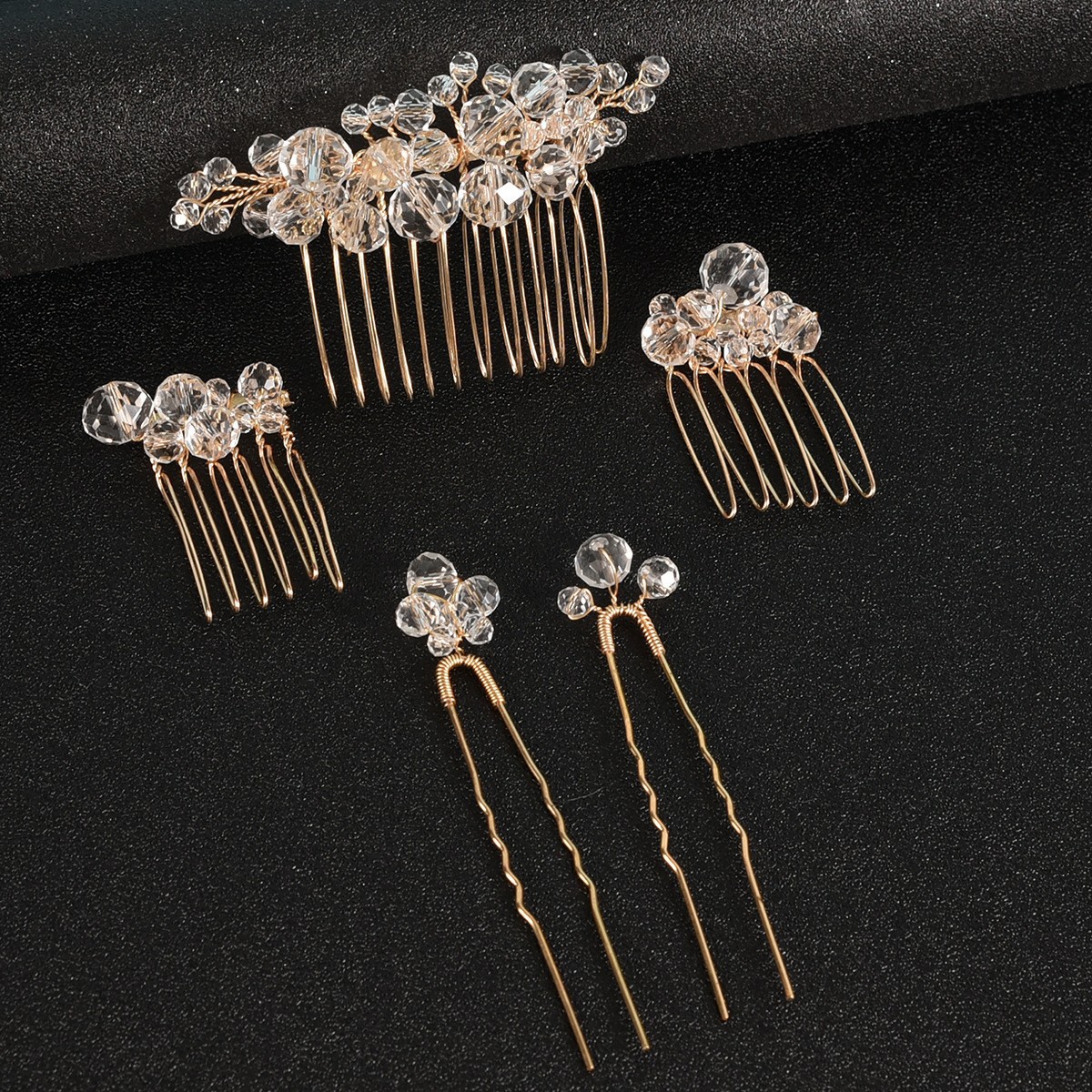 Crystal version 3 hair combs + 2 hairpins