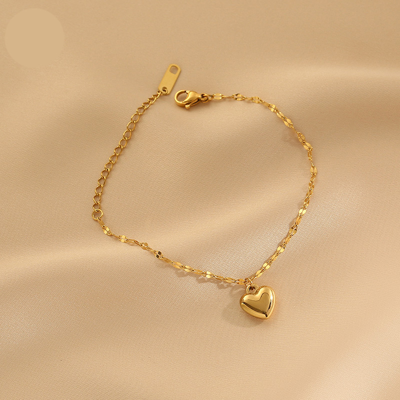 2:7923 three-dimensional peach heart bracelet gold