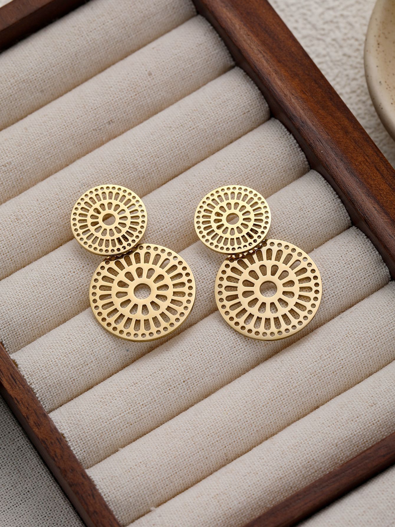 3:Gold earrings