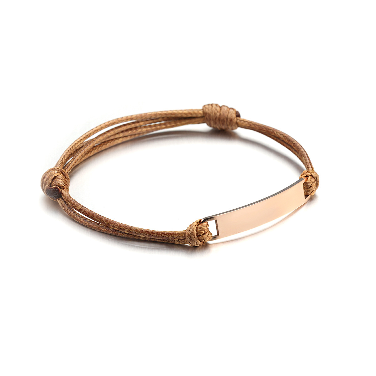 9:Brown rope rose gold chip