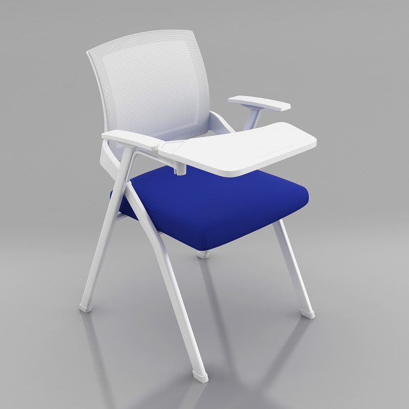 White back and blue seat with writing board