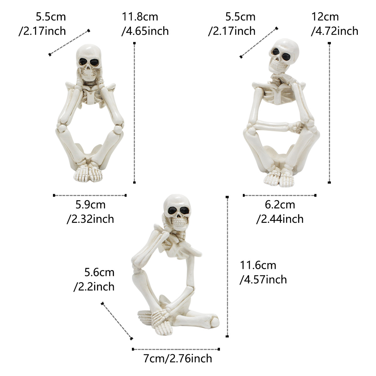 White thinker skull set three