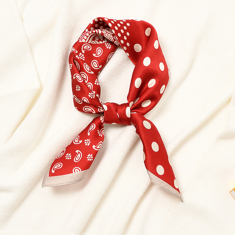 #161 Four-grid polka dot cashew Red