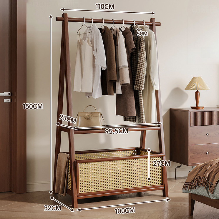 Plastic rattan coat rack 100cm