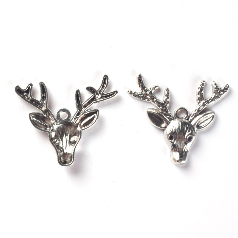 2:Antique silver deer head