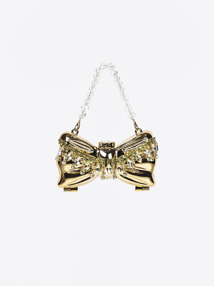 Bow pendant gold (green pendant)