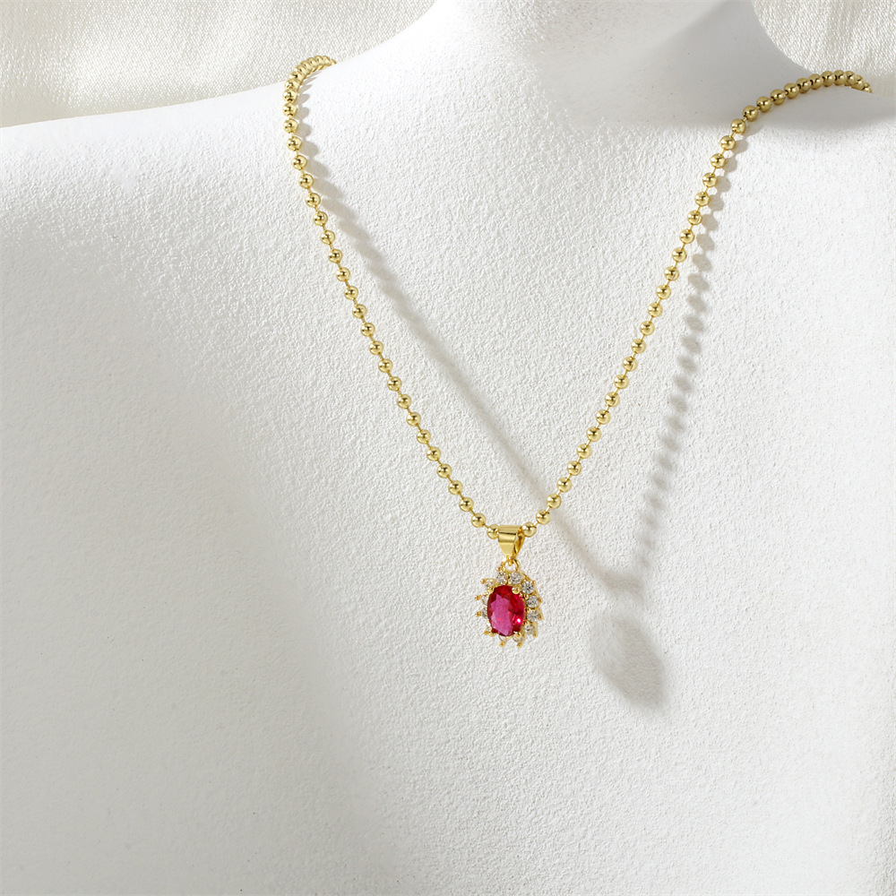 1:Ne2482-large bead chain-rose red