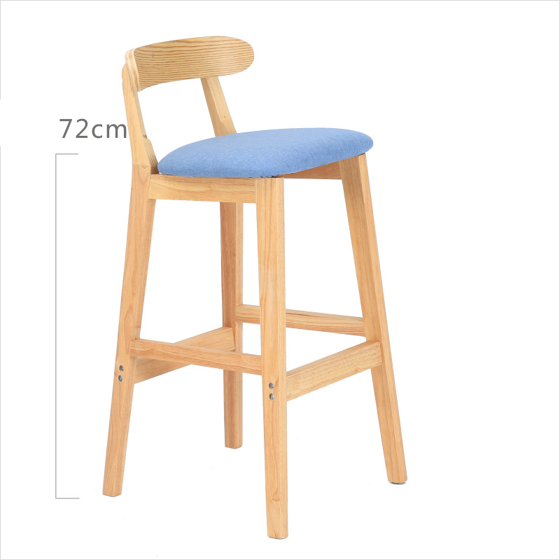 wood color stand blue linen