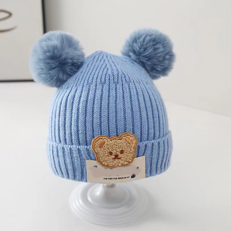 Double ball luck hat-blue