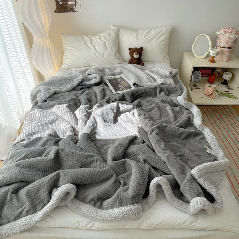 Gl rabbit velvet blanket-night sky gray