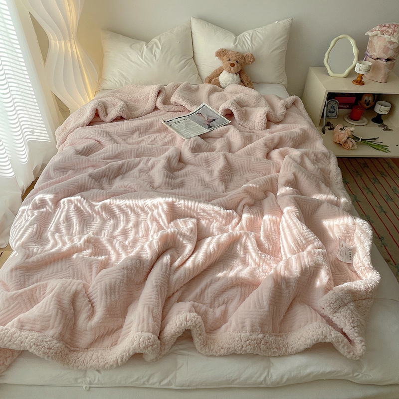 Gl rabbit velvet blanket-fairy pink