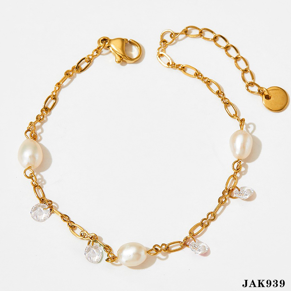 1:Gold anklet white JAK939