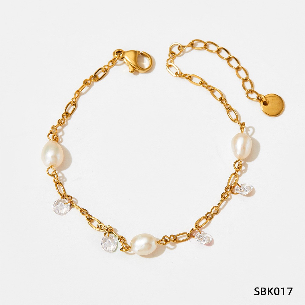 7:Gold Bracelet White SBK017