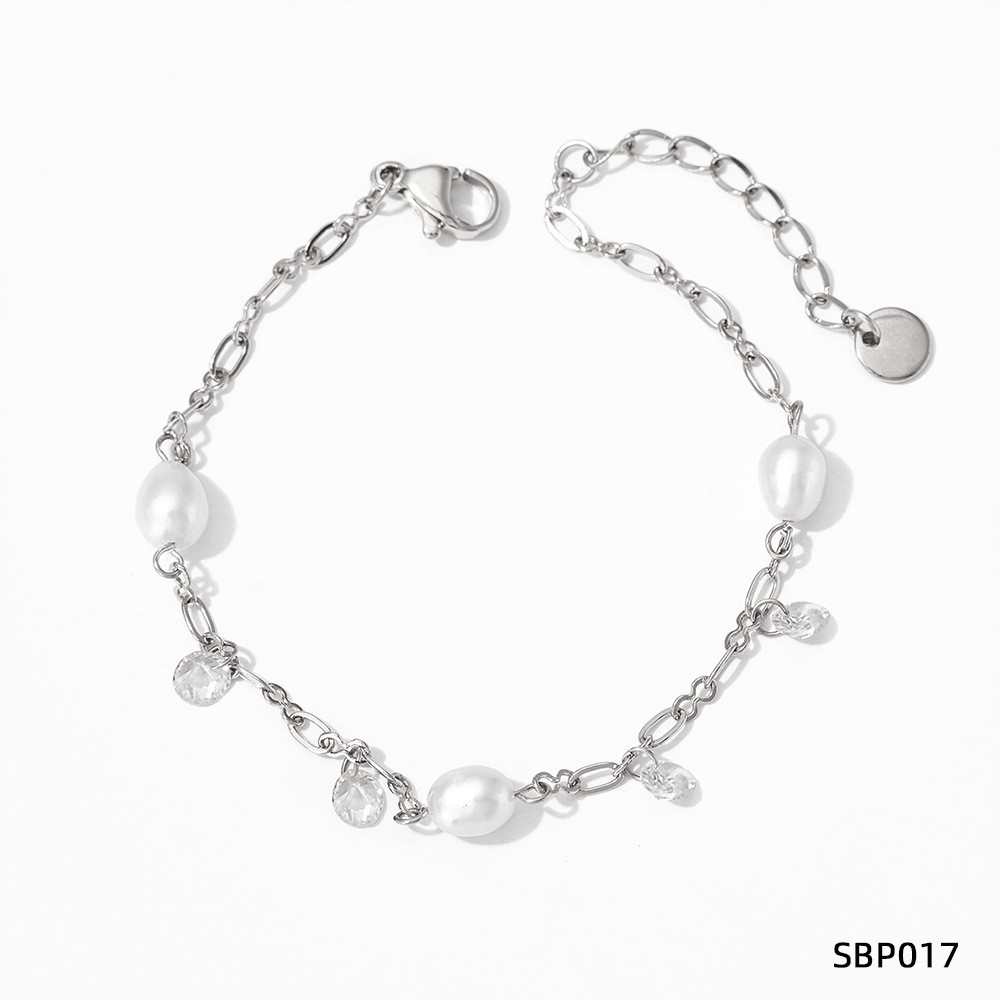 8:silver Bracelet White SBP017