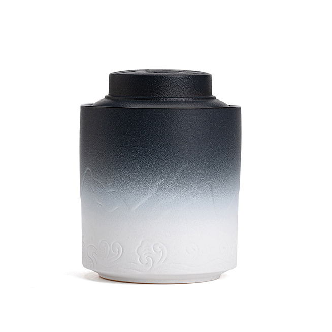 Langyu tea pot-black and white gradient