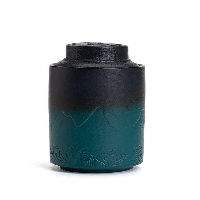 Langyu tea pot-black and green gradient