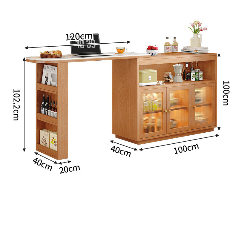 Cherry wood color bar/100cm [rubber wood/door installation included]