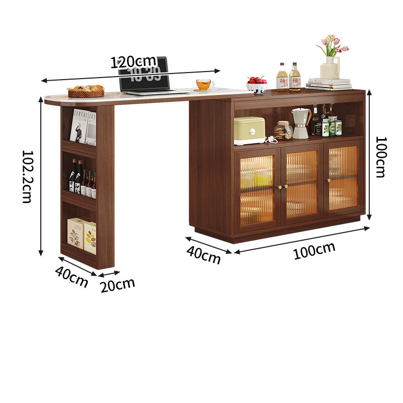 Walnut color bar/100cm [rubber wood/door installation included]