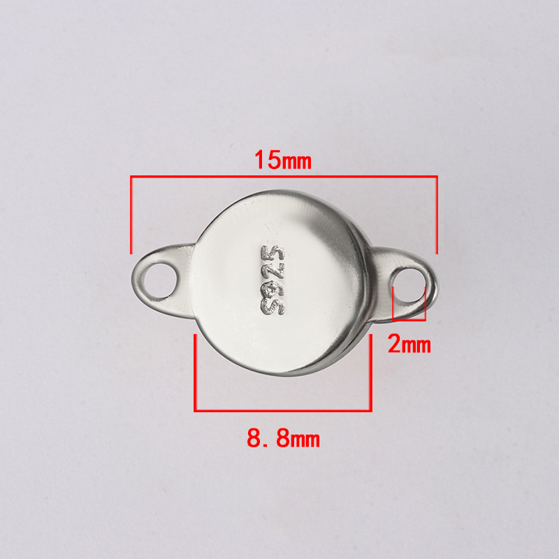 1:1822 white gold round smooth magnet buckle (1 price)