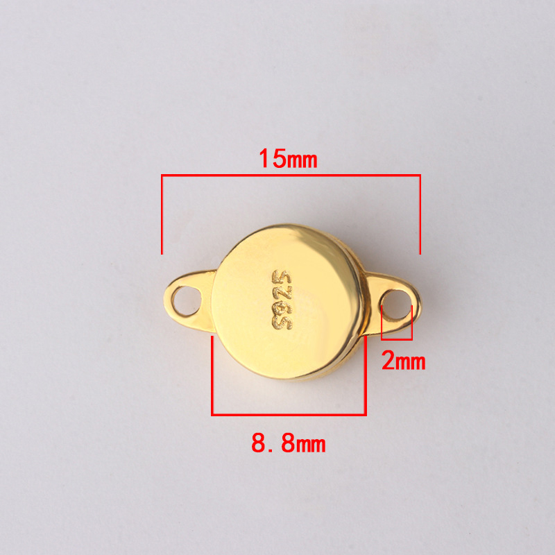 2:1822 gold round smooth magnet buckle (1 price)