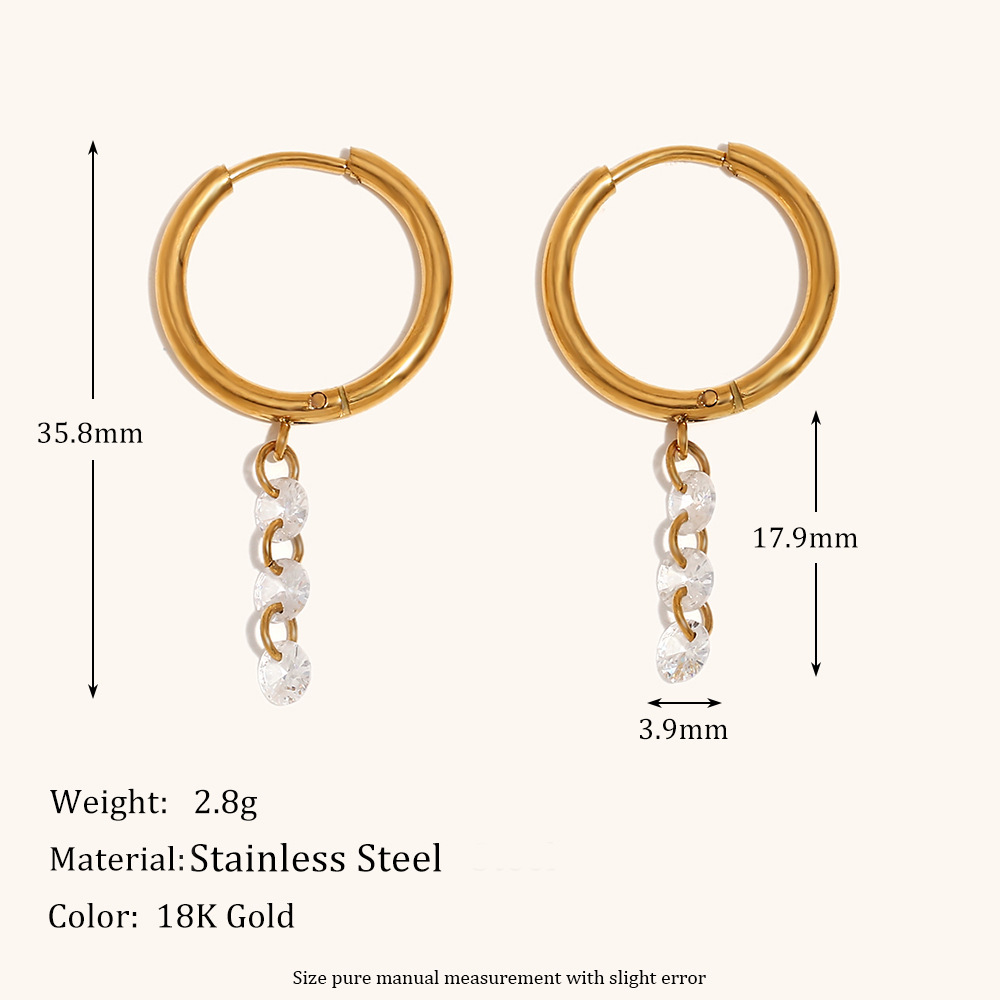 1:Simple small pendant earrings-gold-1