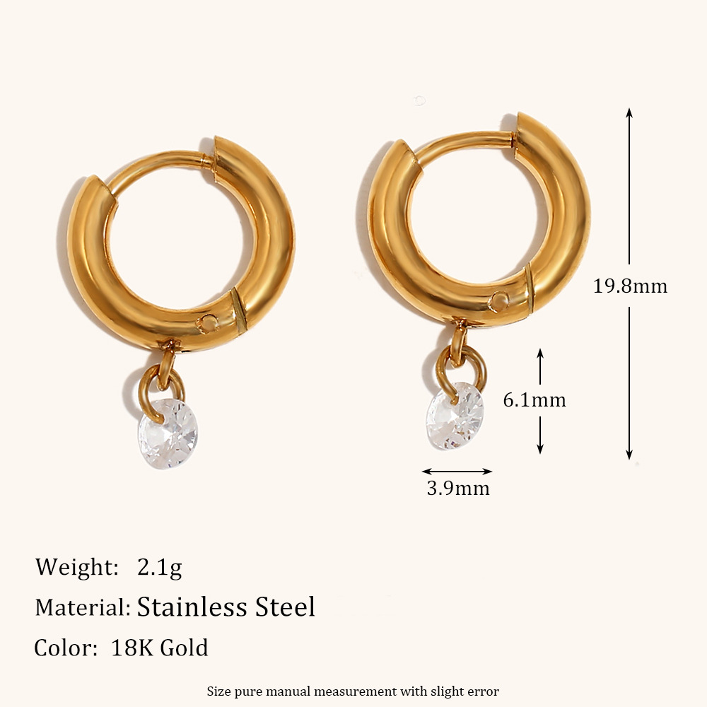 3:Simple small pendant earrings-gold-3