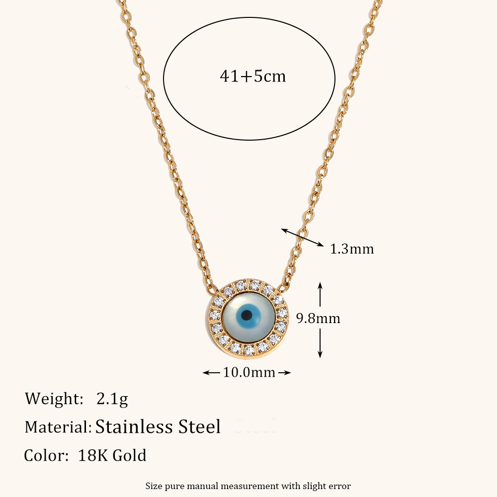 1:Round eye necklace-gold