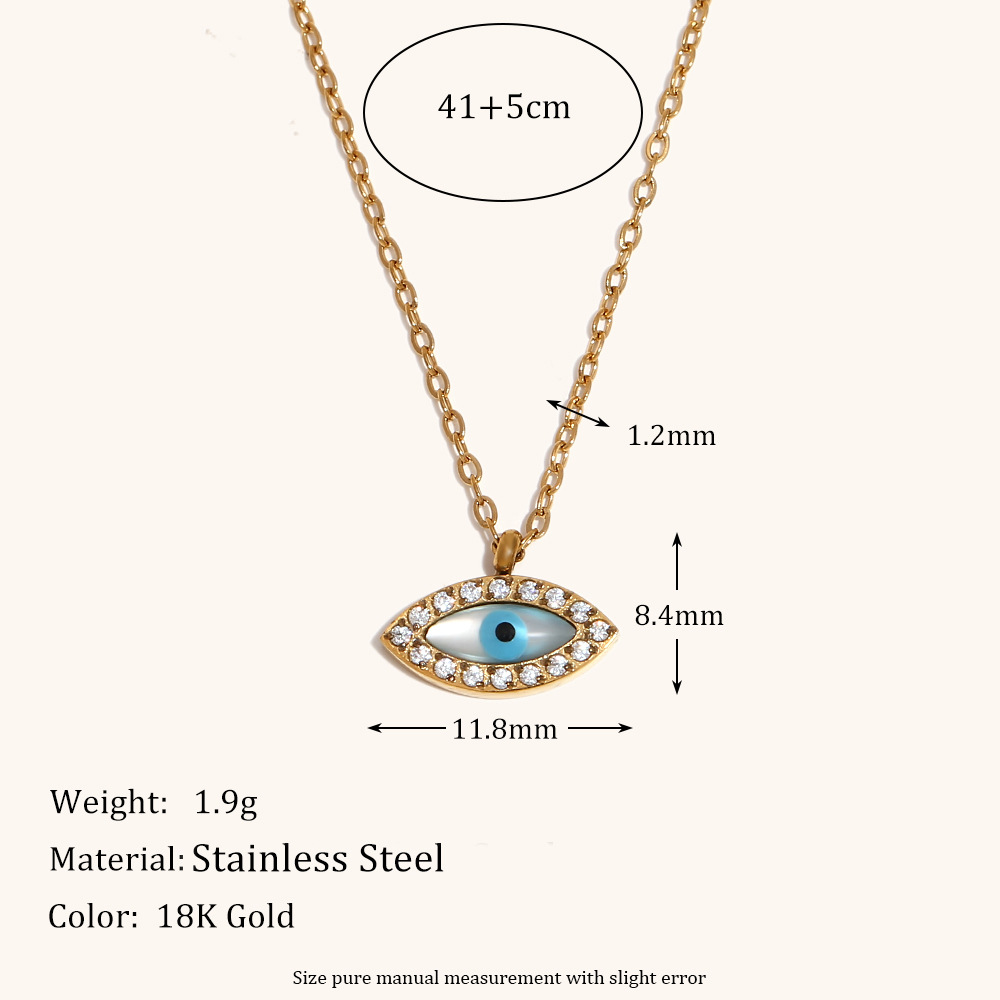 2:Oval eye necklace-gold