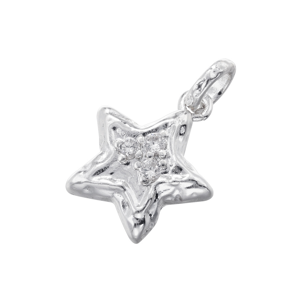 4:Vd1671 white gold white diamond five-pointed star pendant