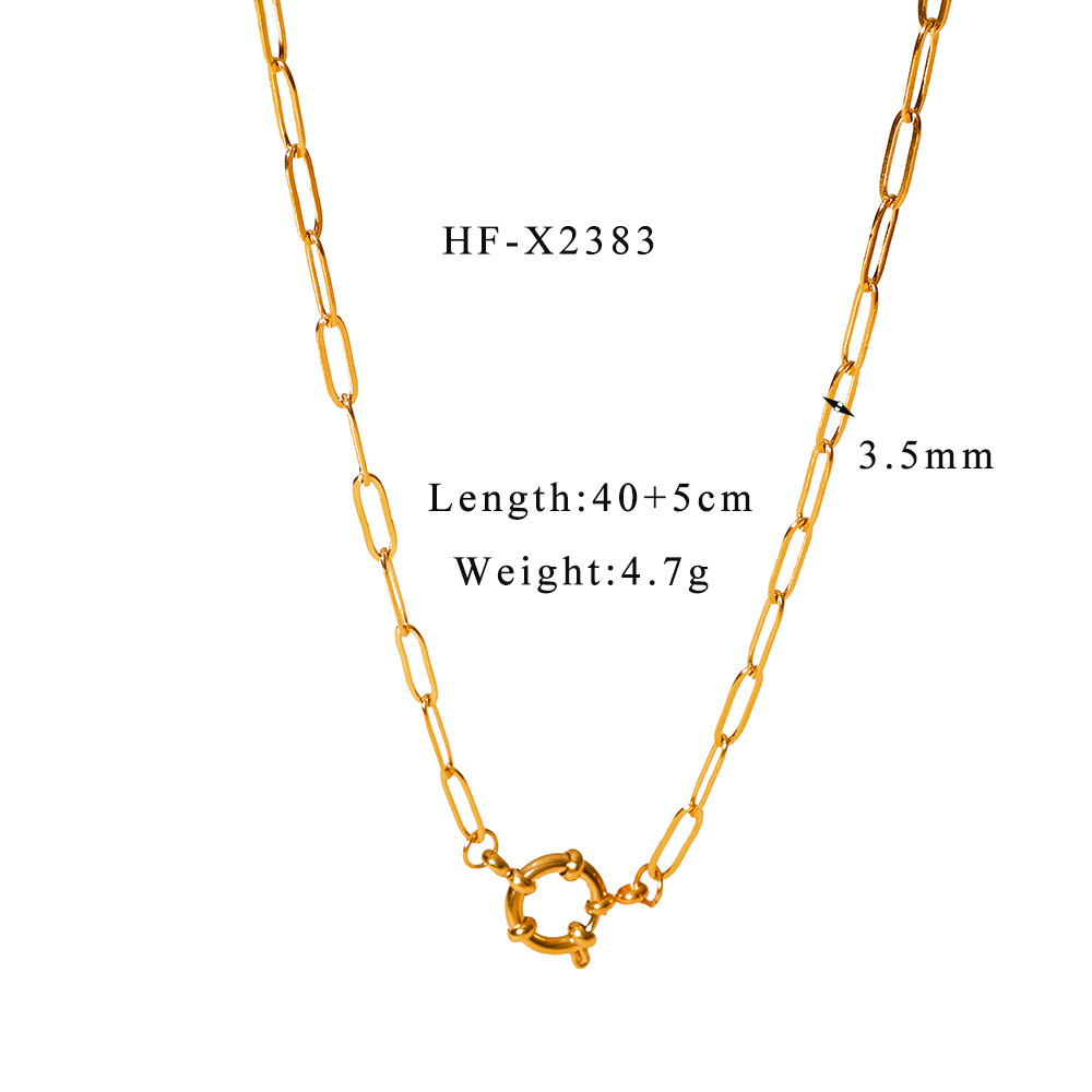 2:Hf-x2383 paper clip chain necklace