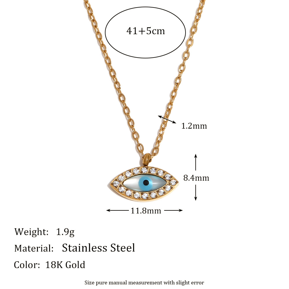 2:Oval eye necklace-gold