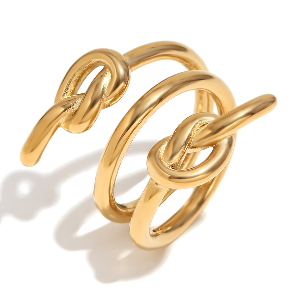 Three-layer knotted ring-gold 6