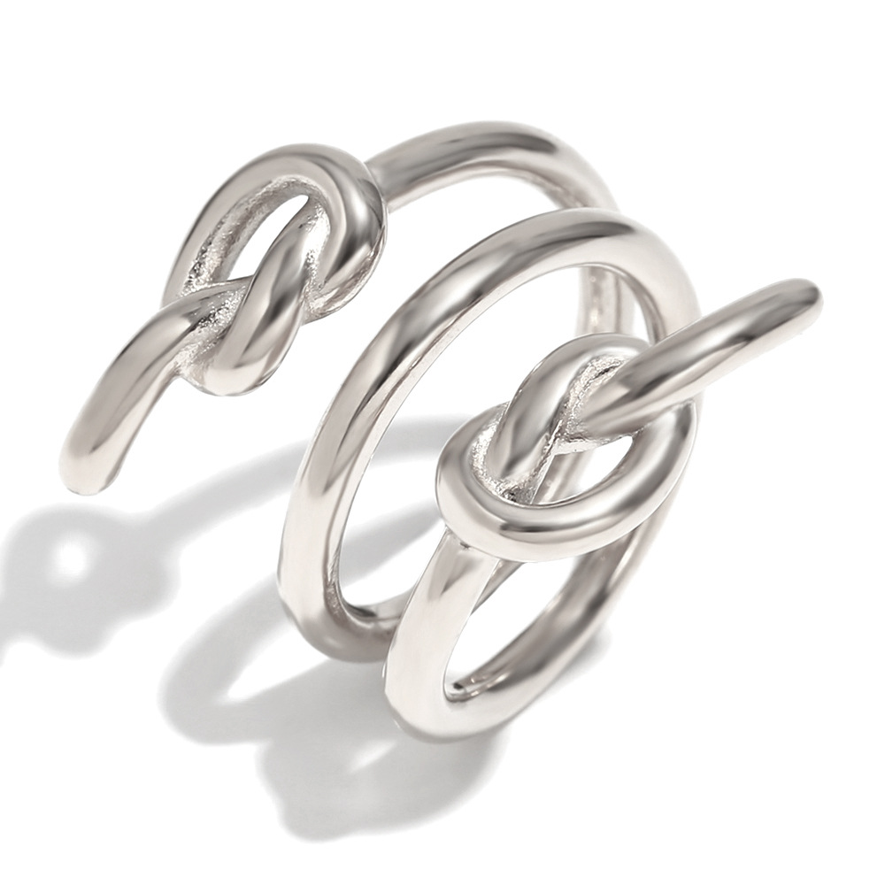 Three-layer knotted ring-steel color 6